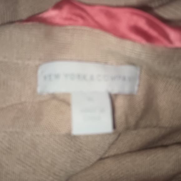 New York & Company Beige Cardigan with Crimson Accents - Picture 5 of 5